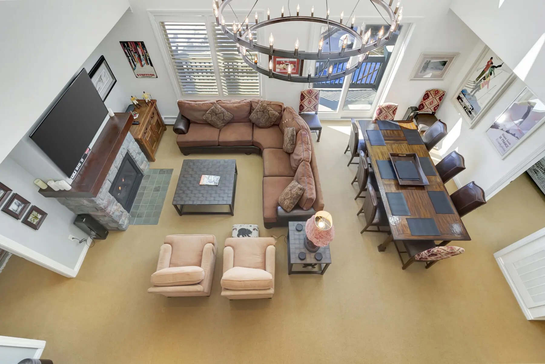 View from 2nd floor of Living Dining Rm area