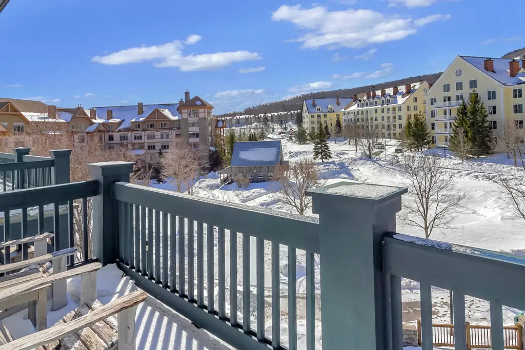 View from Balcony of ice skating Founders Commons